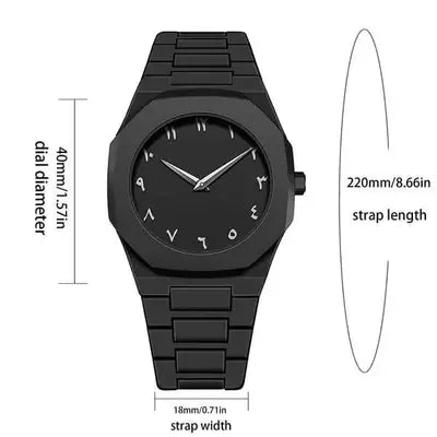 Men's Comfortable Daily Wear Black Stainless Steel Watch - 1 Pc