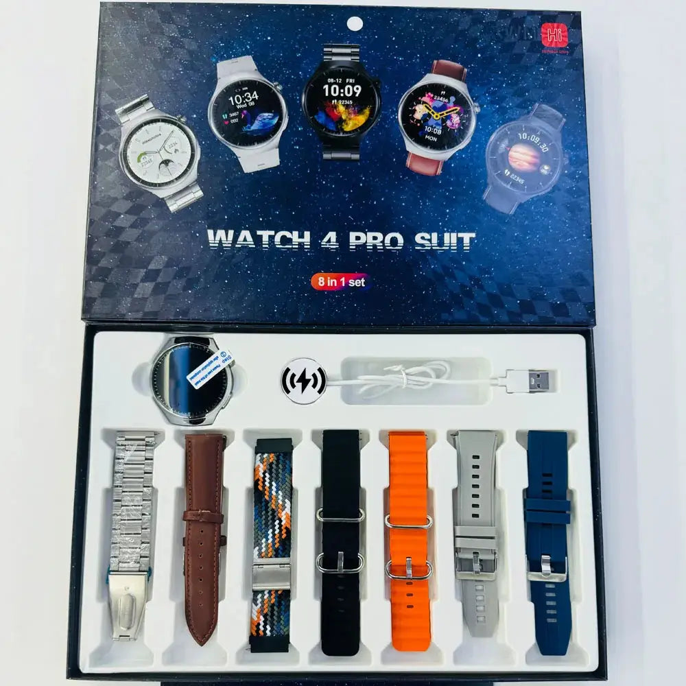 Watch 4 Pro Suit Smartwatch with HD Screen & 7 Straps
