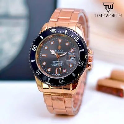 Luxury Men's Watch with Multicolor Dials & Brass Strap