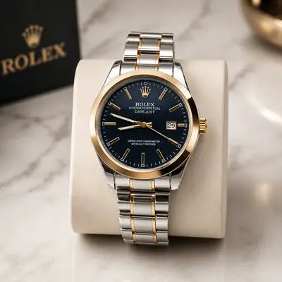 Men's Modern Stylish Look Watch With Date - Random Multicolor Dial - Art# M247 -RoxBj9008500Dt-S&G-0053