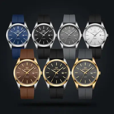 Men's Modern Trendy Stylish Look Watch With Date - Rubber Strap with Magnet Lock - Random Multicolor Dial - Art# M247 -BW9006300kDt-MagLoBj-0051