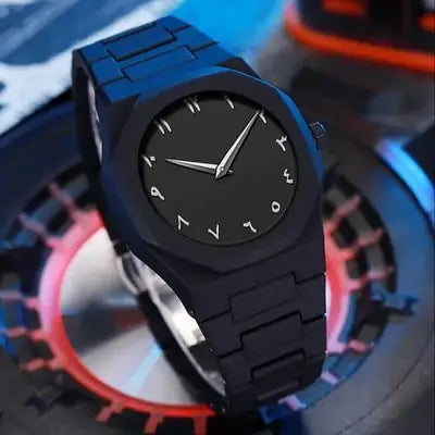 Men's Comfortable Daily Wear Black Stainless Steel Watch - 1 Pc
