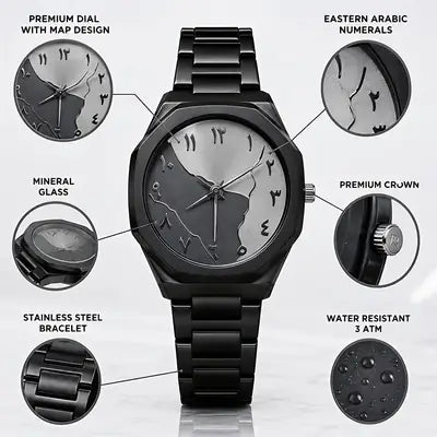 Black Aura Men's Imported Quality Watch Chain Strap