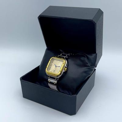 Men's Stainless Steel Watch Gold Roman Dial Water Resistant