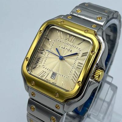 Men's Stainless Steel Watch Gold Roman Dial Water Resistant
