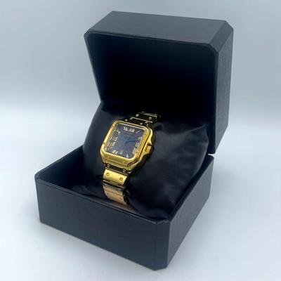 Men's Stainless Steel Watch with Roman Dial & Water Resistant Strap