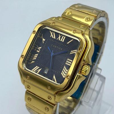 Men's Stainless Steel Watch with Roman Dial & Water Resistant Strap