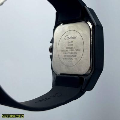 Stainless Steel Watch with Black Strap & Roman Numeral Dial
