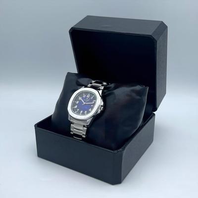 Men's Stainless Steel Watch Blue Dial Quartz Movement
